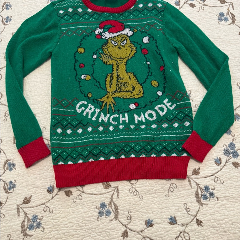 Green Grinch Mode Christmas Sweater